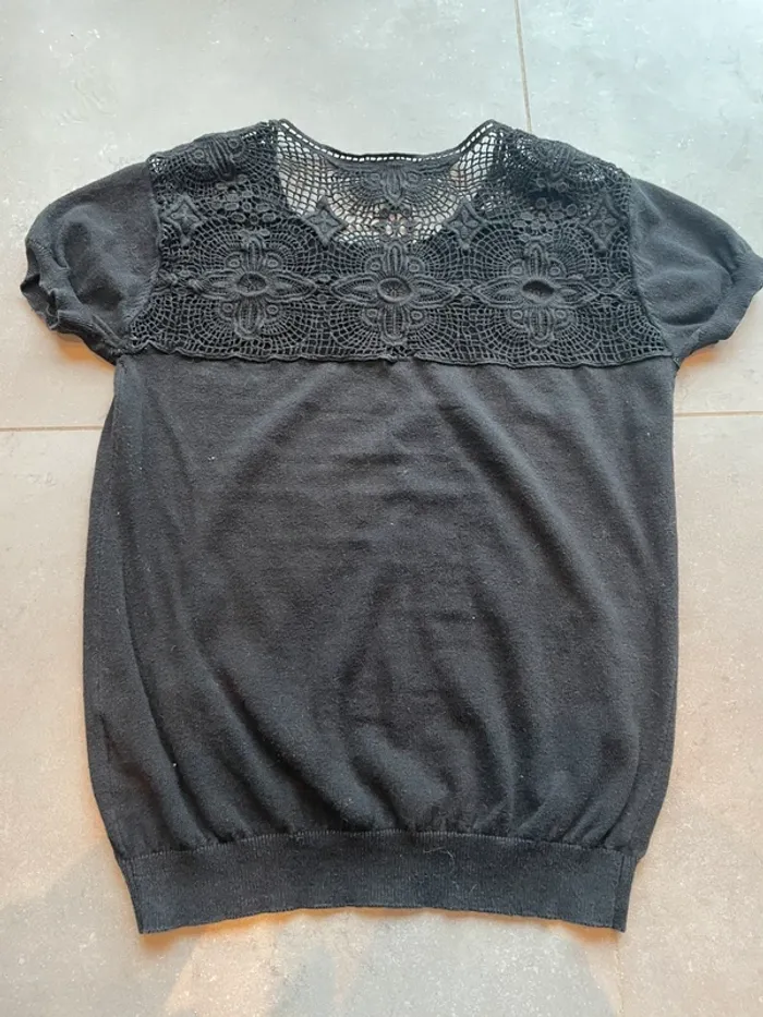 TEE shirt / pull manches courtes dentelle dos - photo numéro 6