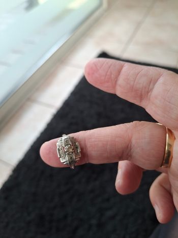 Bague art et déco or blanc et diamant