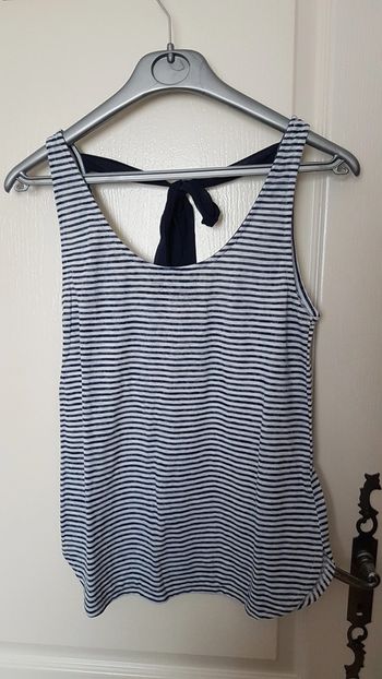 Débardeur à rayures bleu et blanc camaïeu