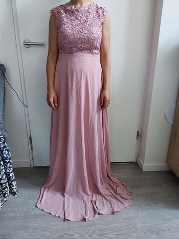Robe soirée rose poudré