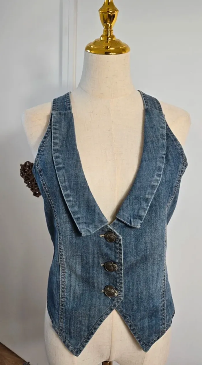 Gilet en Jeans Gold SK taille M - photo numéro 2