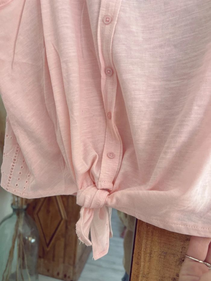Débardeur femme rose avec dos broderie anglaise neuf 38 - photo numéro 3