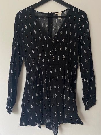 Combishort manches longues décolleté