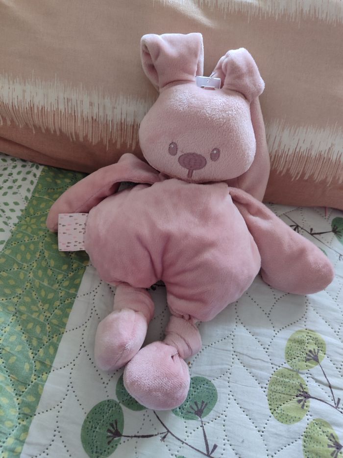 Doudou lapin rose nattou au choix - photo numéro 3