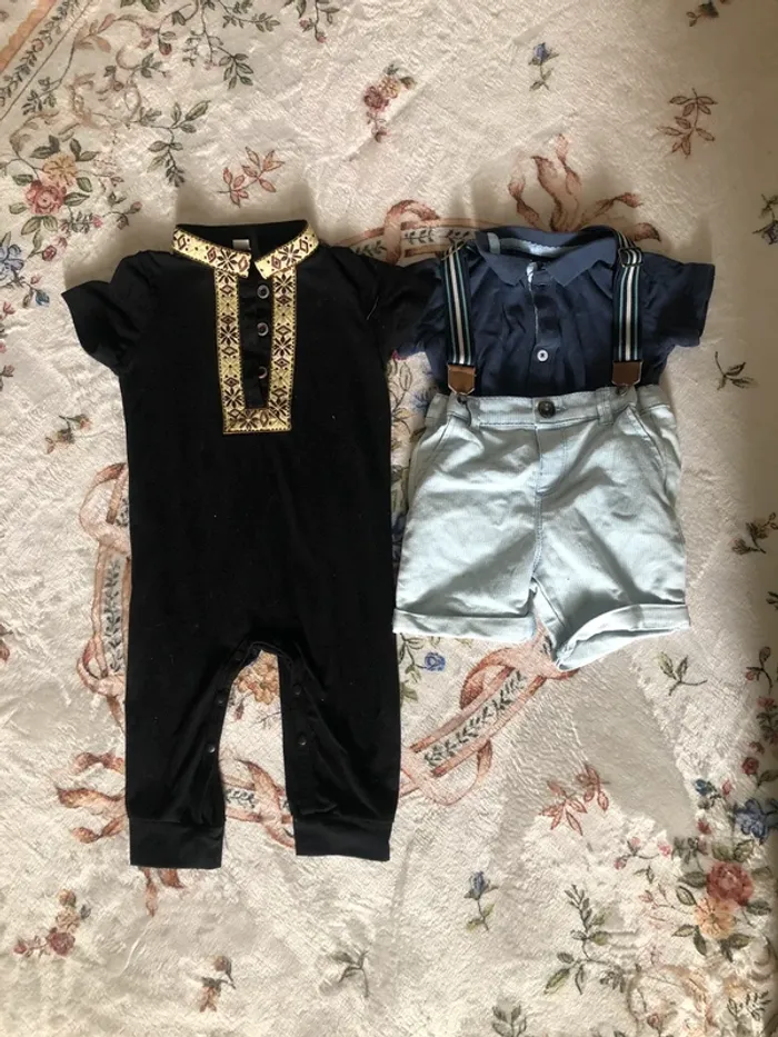 Lot de 2 ensembles bébé garçon 9-12 mois été - photo numéro 4