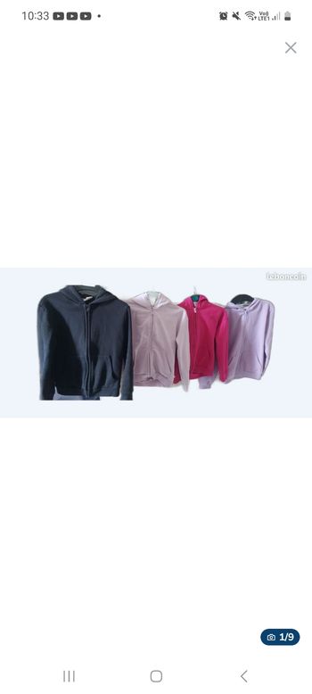 Lot se 4 sweats à capuche taille 8 ans 
