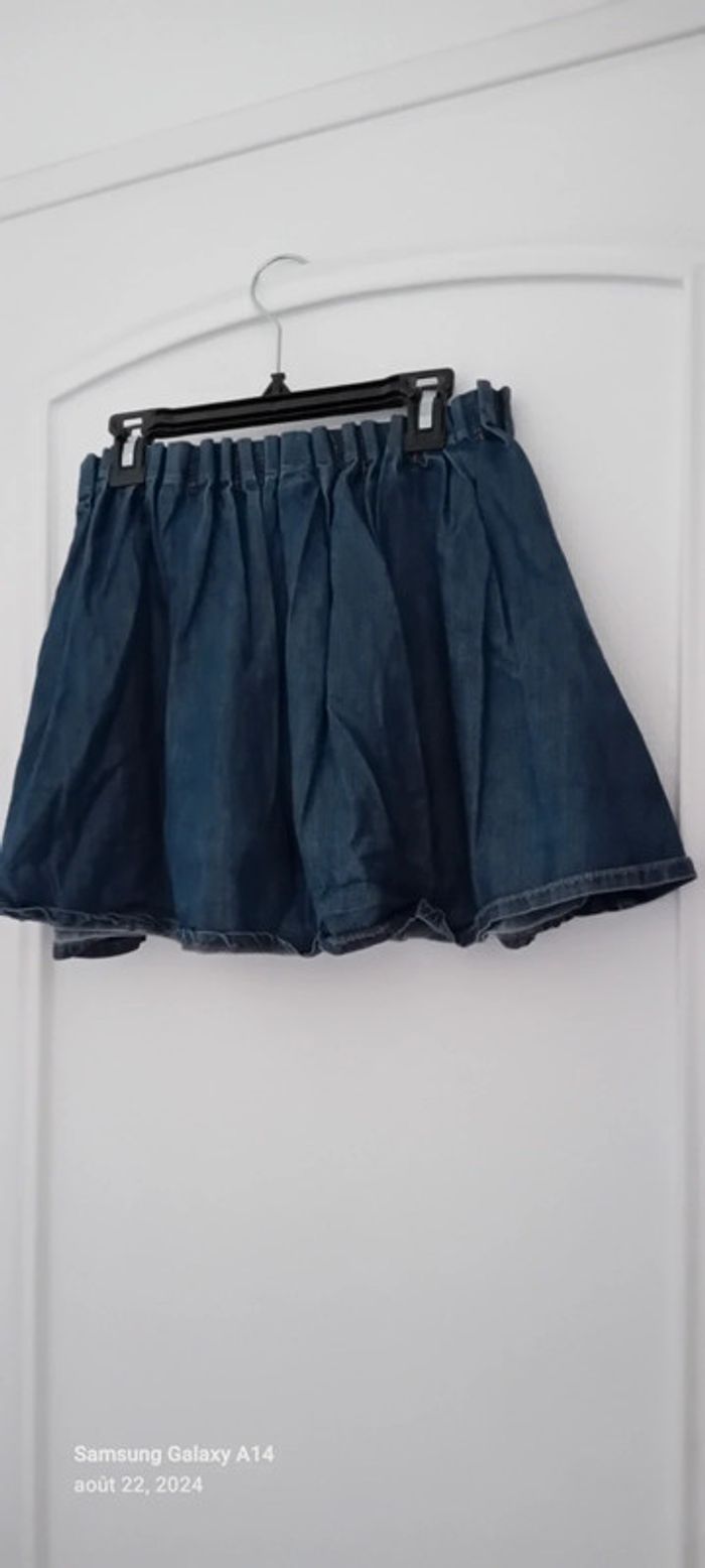 Jupe en jean plissée taille élastique bleu fille 10 ans tape à l oeil - photo numéro 9