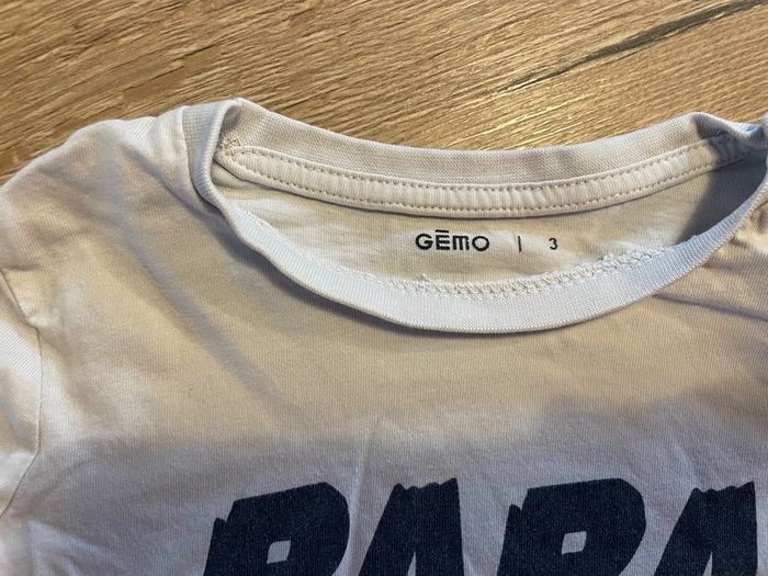 Lot 2 T-shirts manches longues blancs 3 ans « papa » - photo numéro 7