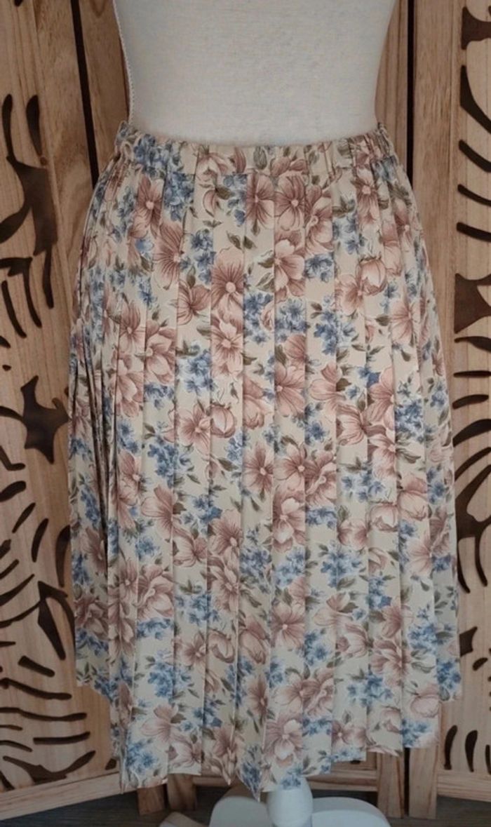 Jupe plissée midi fleurie - Fabriquée en France - Taille unique - photo numéro 4
