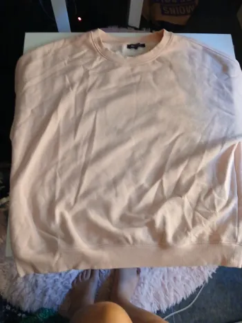 Sweat femme rose poudré L