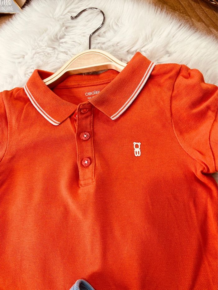 Taille 18 mois ensemble d’été 2 pièces garçon Obaibi orange et bleu * OB * 💙 - photo numéro 2