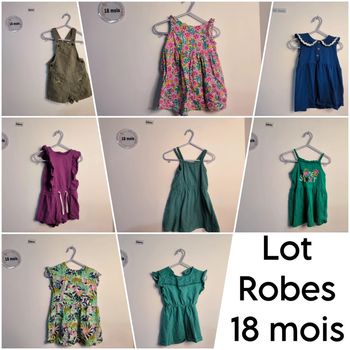 Lot 8 Robes et combishort 18 mois