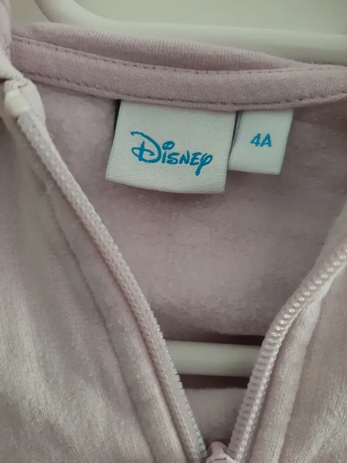 Gilet zippé à capuche Minnie Disney 4 ans rose pâle - photo numéro 3