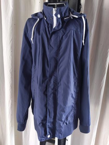 Veste mi saison à capuche bleu marine