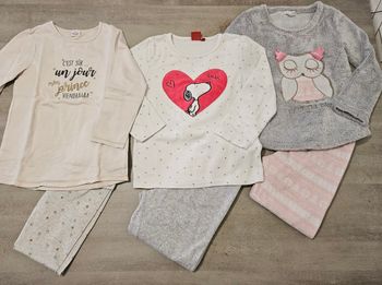 Lot pyjama chaud fille 8 ans