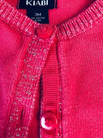 Gilet rose Et argenté  3 mois kiabi