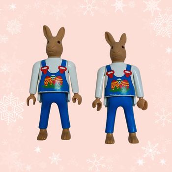 🐰lot de deux figurines lapins playmobil 4457🐰