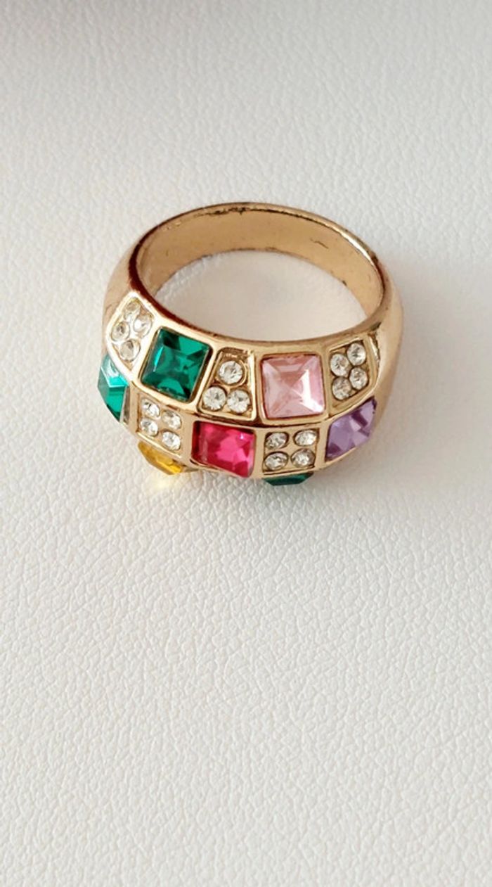 Bague fantaisie 55 doré - photo numéro 2