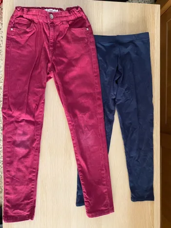 Pantalon jean slim étoile bordeaux in extenso 7 Pantacourt ans legging bleu