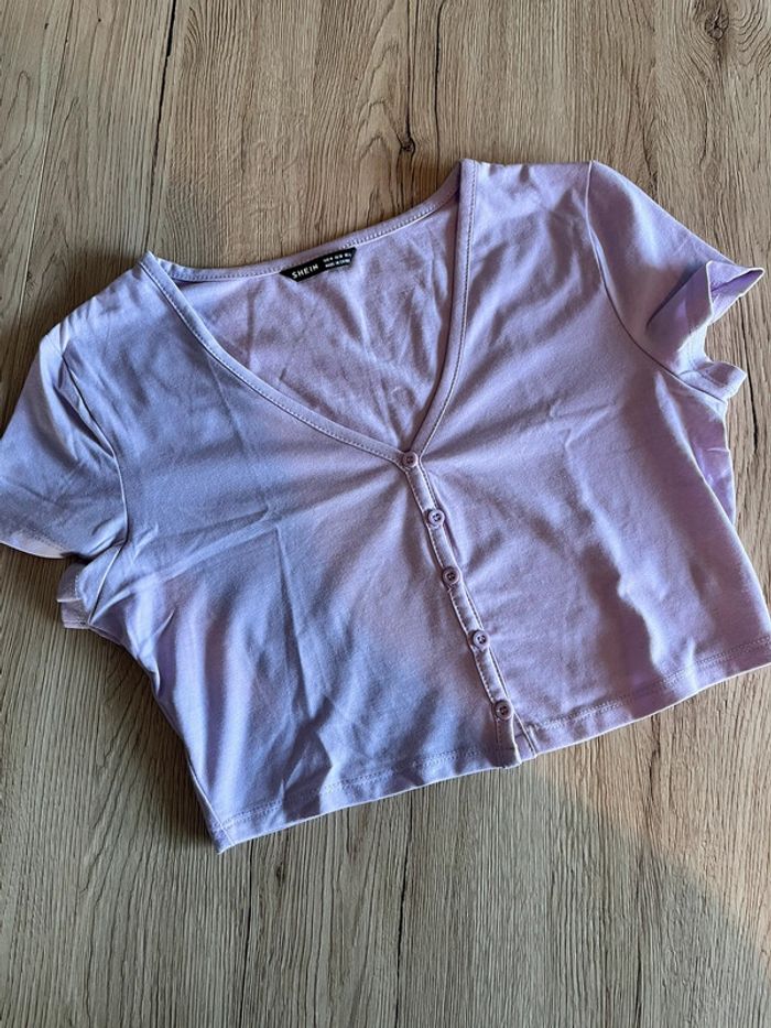 croptop mauve pastel taille m shein