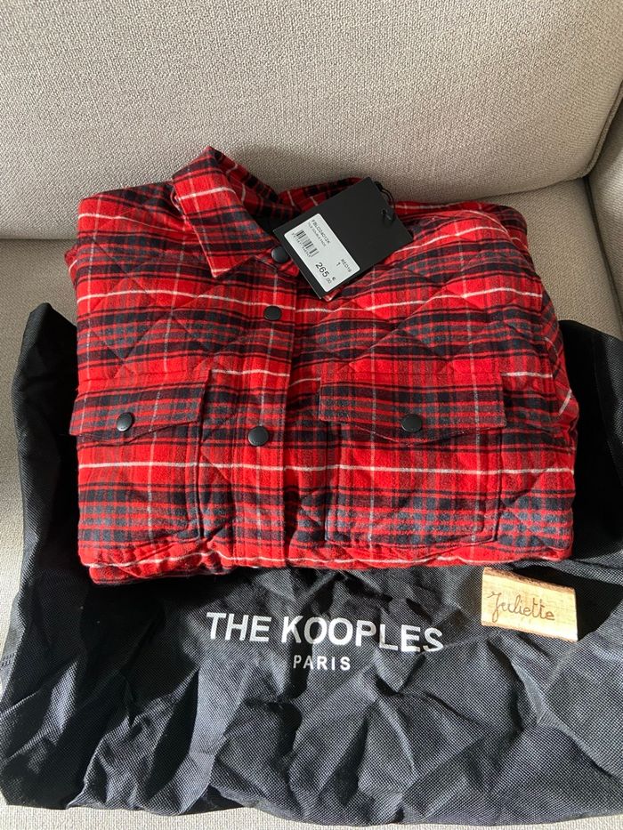 Veste-chemise matelassée à carreaux rouges – The Kooples – Taille 1 – Neuve avec étiquette