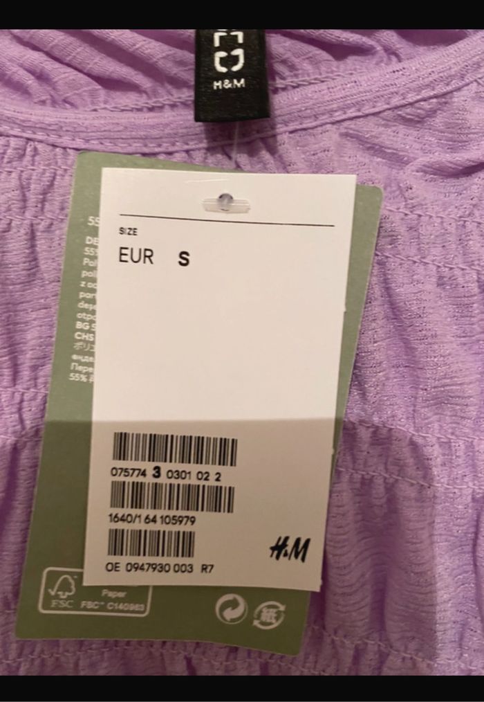 Crop top parme H&M taille S neuf - photo numéro 2