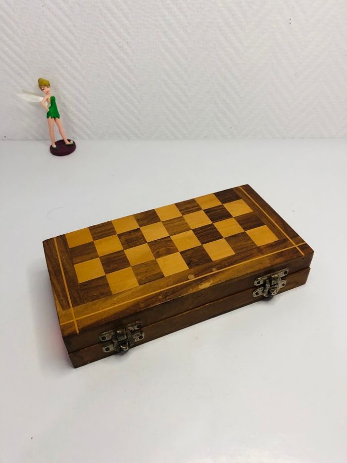 Plateau échiquier pliable de voyage en bois (sans les pions) - photo numéro 2