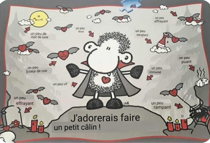 Puzzle 500 pièces " Mouton Vampire" complet - photo numéro 3