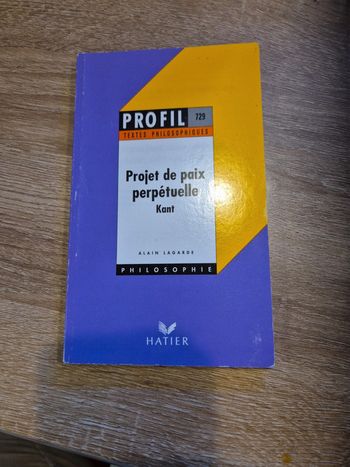 Livre projet de paix perpetuelle