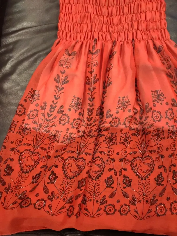 Robe tunique taille unique XS rouge petit - photo numéro 2