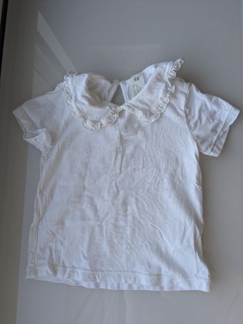 🤍 Haut bébé fille H&M – Taille 12/18 mois – Col volanté