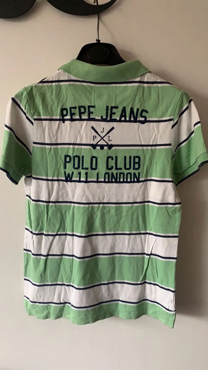 Polo vert blanc 12 ans Pepe Jeans London 1973 - photo numéro 5