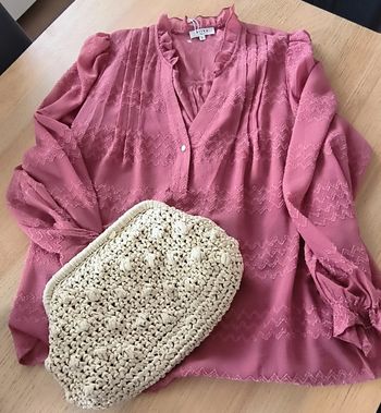 Magnifique blouse bois de rose boheme brodé