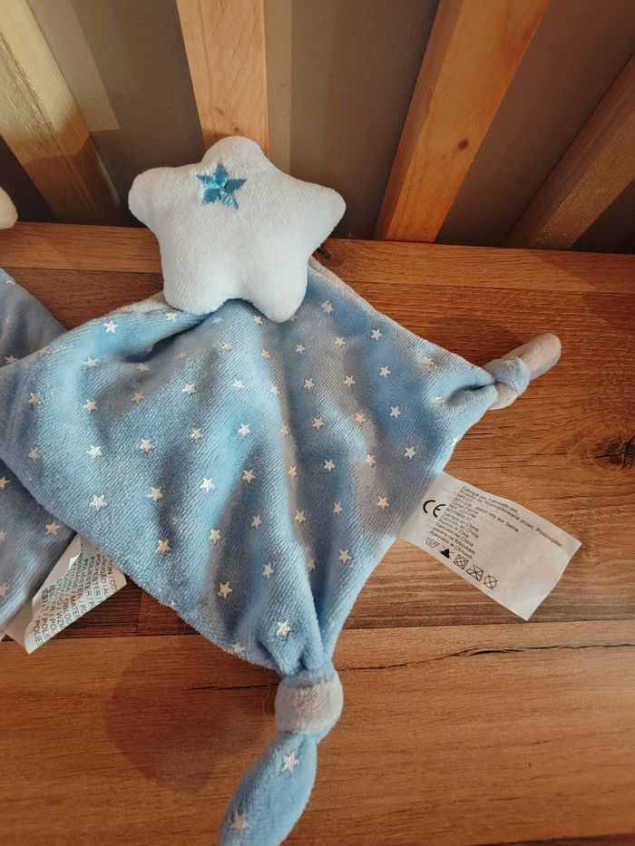 Lot de 2 doudou étoiles gris bleu siplec - photo numéro 3