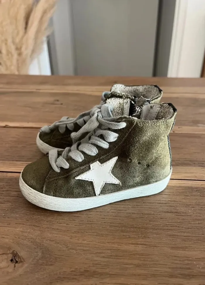 Baskets montantes kaki Golden Goose