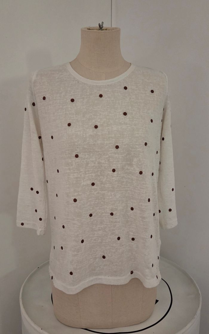 Blouse Grace & Mila à pois dorés – dos boutonné et lien – romantique & chic - photo numéro 10