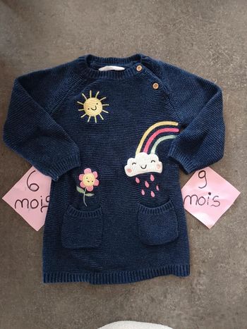 Robe pull marine 6/9 mois