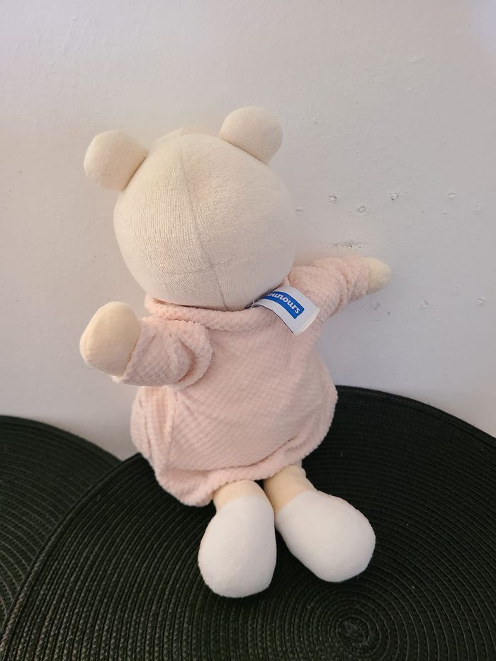 Doudou ours rose B coeur Bébé NOUNOURS - photo numéro 3