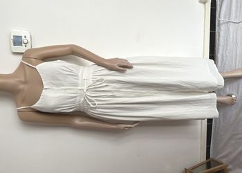 Robe longue blanche écrue taille S, 100% coton, bretelles ajustables