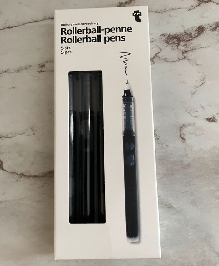 Lot de 5 stylos roller noir marque Flying Tiger Neuf