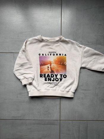 Pull sweat blanc Oversize Zara - Taille 12/18 mois