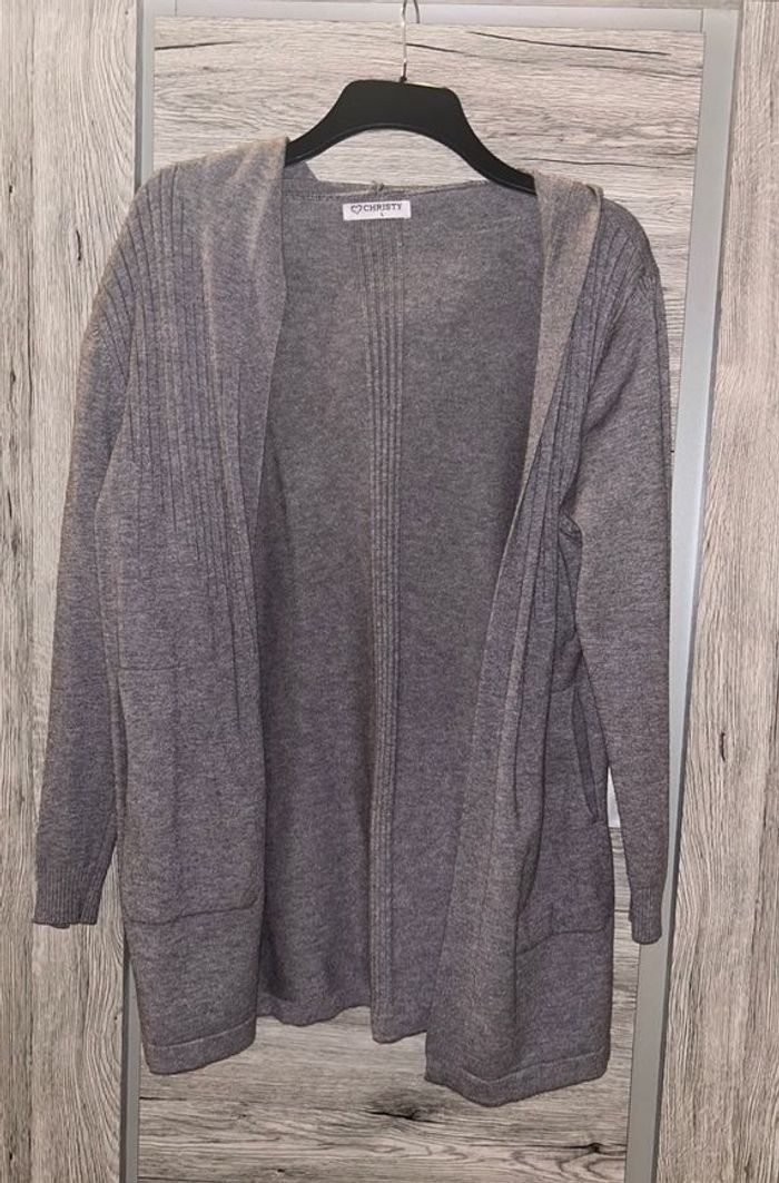 Veste gilet gris Christy avec capuche - Neuf sans étiquette