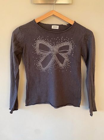 Pull gris à strass fille 10ans okaidi
