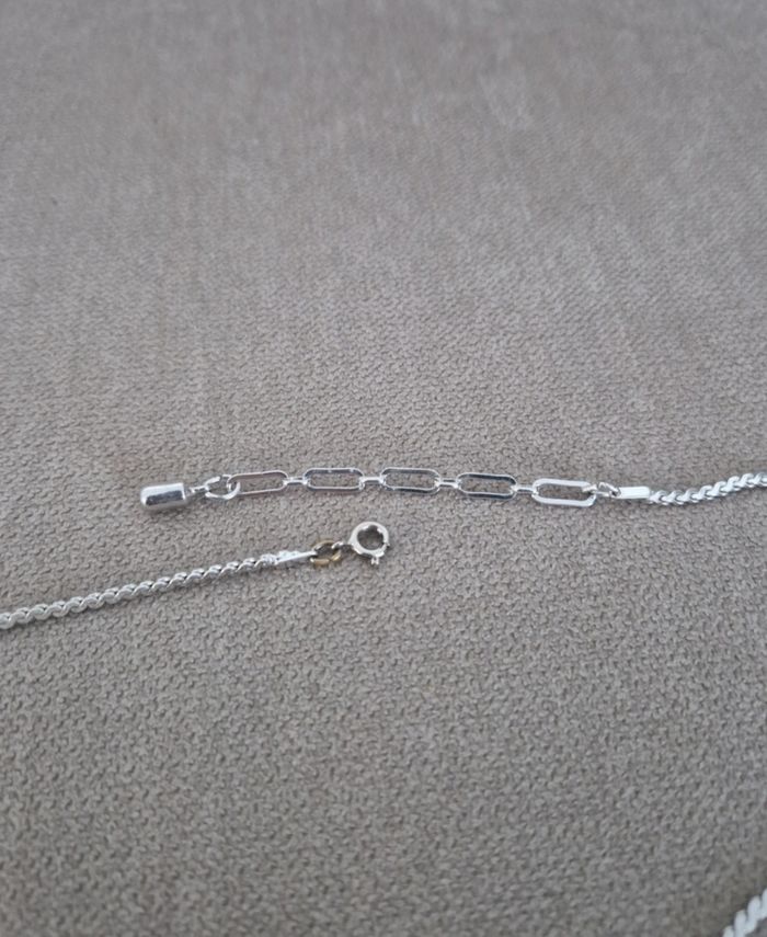 Collier argenté avec pierres couleur saphir - photo numéro 10