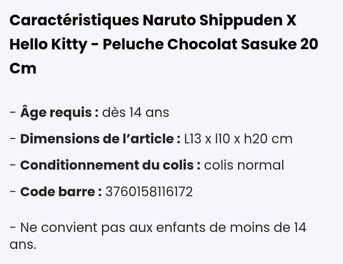 Peluche Naruto Shippuden & Hello Kitty - photo numéro 4