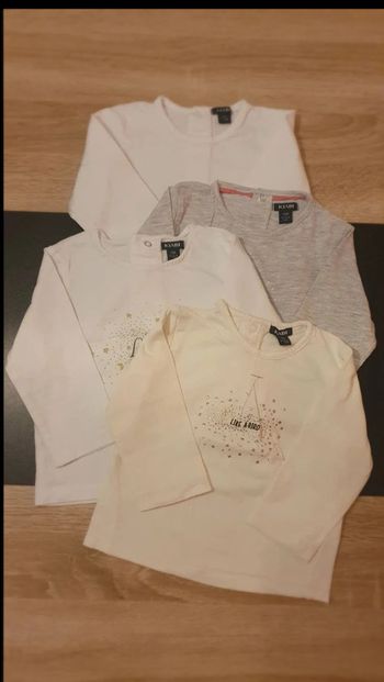 Lot de 4 tee-shirts manches longues 12 mois