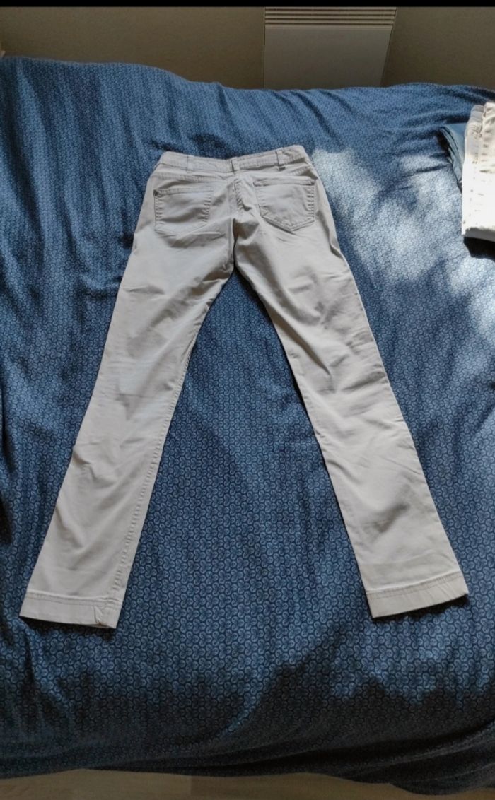 Pantalon beige blanc gris cassé droit vraies poches - photo numéro 2