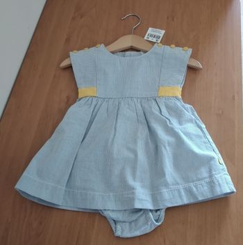Ensemble Robe sans manches + Culotte 3 mois fille Neuve avec étiquette  Obaïbi
