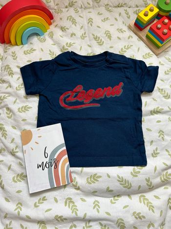 teeshirt manches courtes bleu marine 6 mois bout'chou