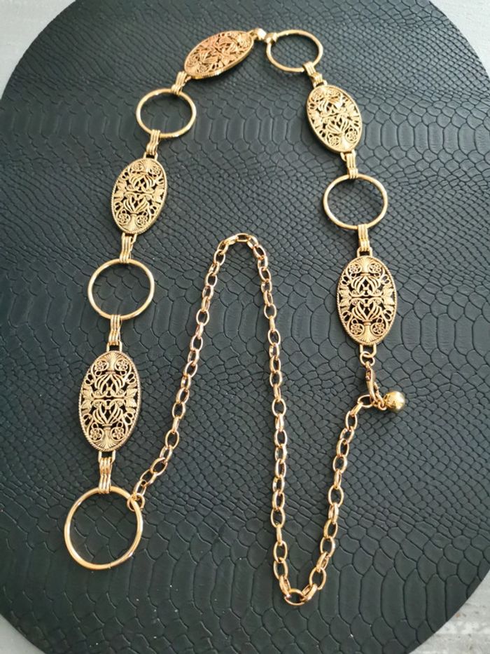 Ceinture Métal femme ovales dorés